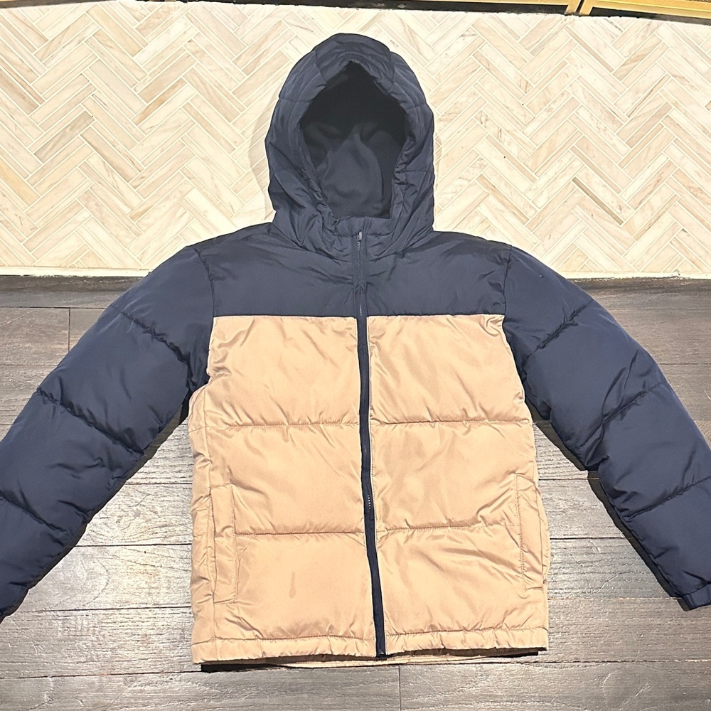 Old Navy Kids Puffer Jacket - Navy and Tan